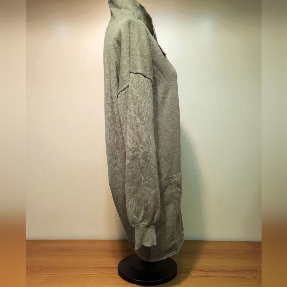 Olive Green Button-Up Romper New Sz M - Picture 3 of 6